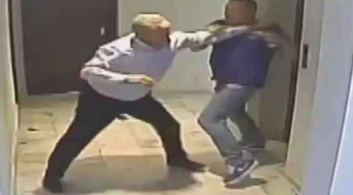 Vídeo mostra pancadaria entre advogado e porteiro de prédio em Curitiba