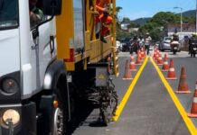 Sinalização e pintura da Avenida Santa Catarina passam por melhorias importantes