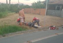 Motociclista acaba ferido em acidente no Bairro Nossa Senhora de Fátima em Penha