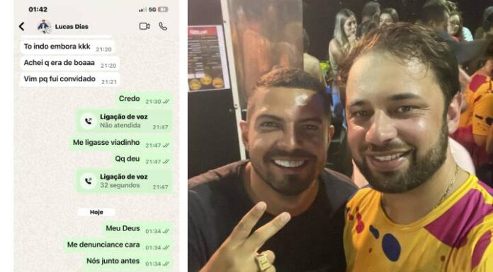 FOGO AMIGO Assessor da Casa Civil de SC, Lucas Dias, é flagrado ao lado do suposto atirador que ameaçou prefeito Luizinho