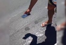 VIDEO Asfalto “derrete” em meio ao calor em cidade no Sul de SC