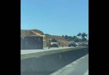 URGENTE Vídeo mostra caminhão tombado na BR-101 em Penha