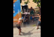 VIDEO Moradores de rua promovem arruaça na praia de Barra Velha