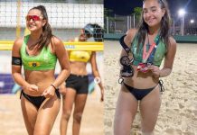 SENSAÇÃO Gabi Gatto exibe charme e talento no vôlei de areia em Porto Belo e região