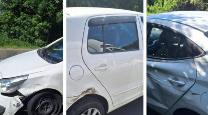 Engavetamento envolve veículo com placas de Brusque, em Penha