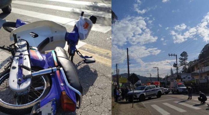 Idosa morre após ser atropelada por moto em faixa de pedestres em Brusque