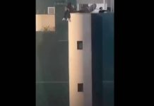 VIDEO Jovem sentada na beira do prédio assusta moradores em BC
