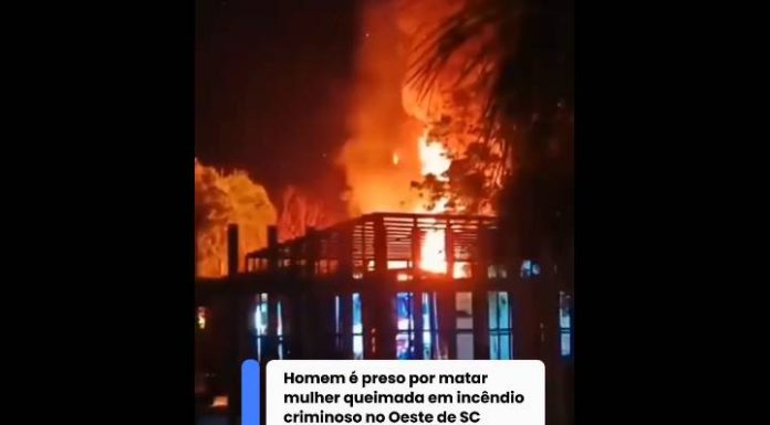 Homem é preso por matar mulher queimada em incêndio criminoso no Oeste de SC