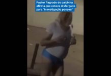 VIDEO Pastor é flagrado de peruca e calcinha próximo a um bar