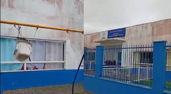 VIDEO Unidade infantil de Penha está há 4 anos abandonada, sem pintura e com porta improvisada