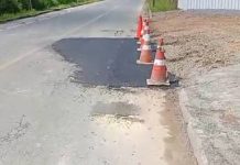 Construtora Granada mostra responsabilidade e faz reparos no asfalto em Penha