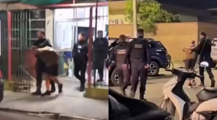VIDEO Homem em surto causa pânico em escola estadual de Itajaí