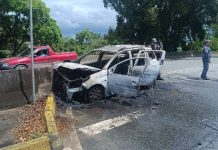 Homem sofre mal súbito, bate o carro e veículo pega fogo em Itajaí