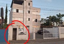 VIDEO Ladrão furta porta de alumínio da lixeira do prédio ao lado da igreja Ministério Nova Jerusalém em Penha