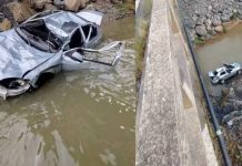 Carro cai de ponte na SC-350 em Ituporanga; idoso morre e duas mulheres ficam feridas