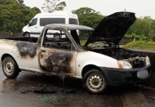 Corpo é encontrado carbonizado após incêndio em caminhonete na BR-101, em Joinville
