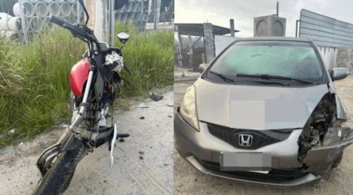 Motoqueiro invade pista contrária e provoca acidente na rodovia Variante, divisa entre Penha e Piçarras