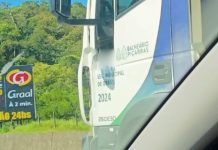 Caminhão da Prefeitura de Piçarras espalha pedras na BR-101 e assusta motoristas