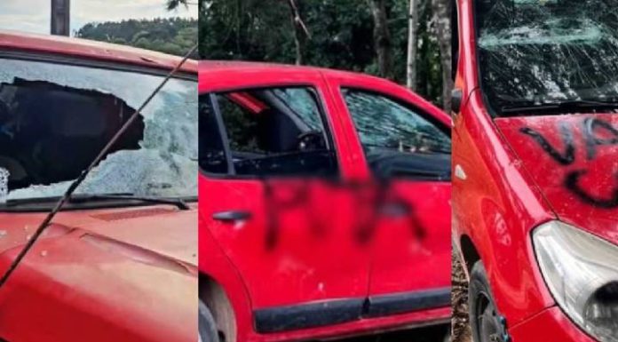 Briga de família acaba com carros destruídos, mulheres agredidas e dois presos