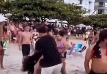 VIDEO Briga generalizada na areia de Itapema chama atenção e gera tumulto na praia