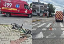 Idoso fica ferido após colisão entre carro e bicicleta em Penha