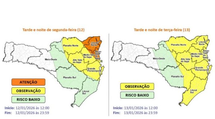 Semana terá calor intenso e temporais em Santa Catarina