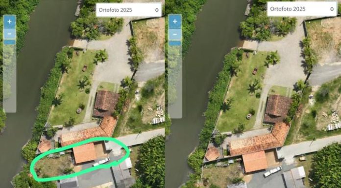 Prefeito de Piçarras, Tiago Baltt (MDB), fecha via pública e é suspeito de invasão ambiental ao construir às margens do Rio Piçarras