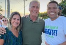 TAVA SUMIDO Ex-prefeito de Penha, Julcemar Coelho reaparece em ato do alargamento da praia em Piçarras