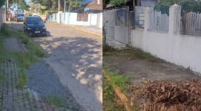 “Buraco da vergonha”: Rua no Centro de Piçarras vira símbolo de descaso da prefeitura