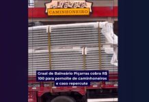 VIDEO Cobrança de R$ 100 para pernoite de caminhoneiros em posto de Piçarras gera polêmica