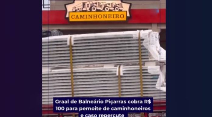 VIDEO Cobrança de R$ 100 para pernoite de caminhoneiros em posto de Piçarras gera polêmica