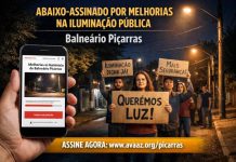 Moradores de Balneário Piçarras lançam abaixo-assinado virtual por melhorias na iluminação pública