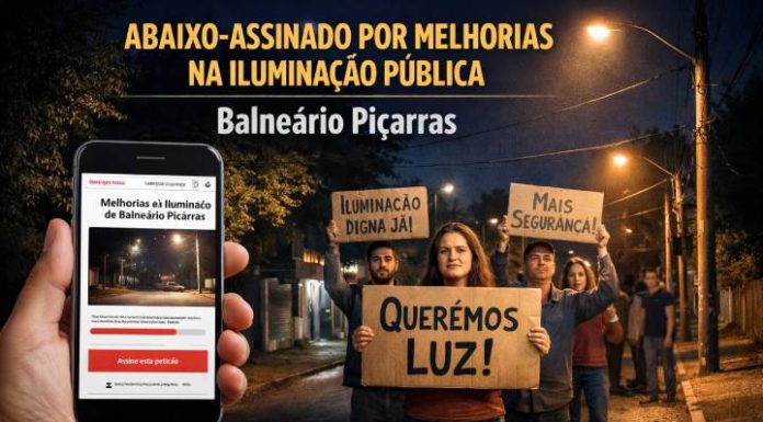 Moradores de Balneário Piçarras lançam abaixo-assinado virtual por melhorias na iluminação pública