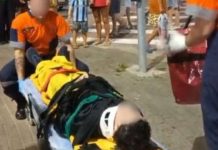Dançarino da Carreta Furacão sofre queda em Barra Velha e é socorrido pelo homem-aranha