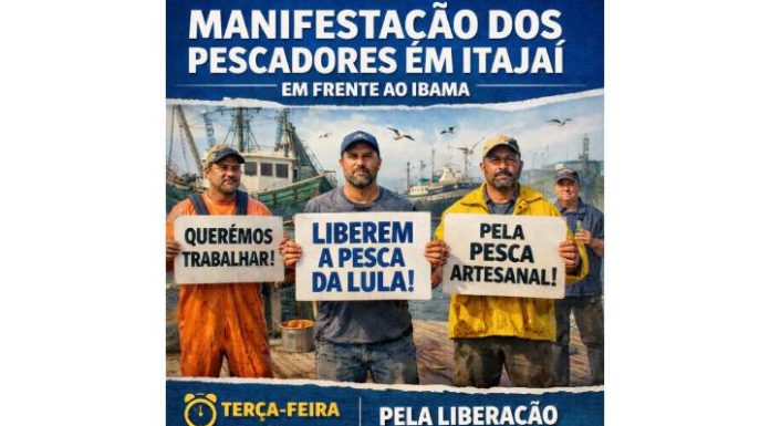 Pescadores artesanais convocam manifestação em frente ao IBAMA em Itajaí