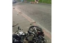 Grave acidente deixa motociclista com as pernas quebradas no Bairro Santa Lídia, em Penha