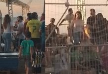 Pré-candidata do MDB, Andressa Pêra aparece no Beach Soccer em Penha e movimenta a arena