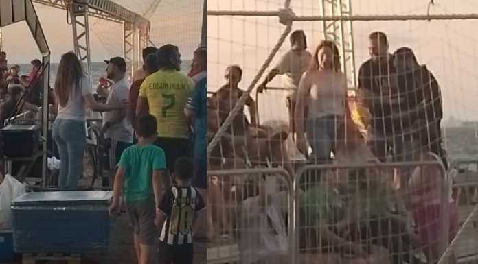 Pré-candidata do MDB, Andressa Pêra aparece no Beach Soccer em Penha e movimenta a arena