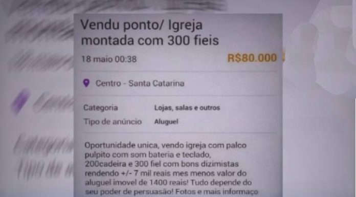 “Igreja em Joinville com 300 fiéis à venda por R$ 80 mil” volta a viralizar e gera polêmica nas redes