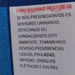 Cartaz de moradores alerta usuários de drogas: “socos, pauladas, ripadas e até choque elétrico”