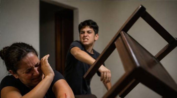 Menino de 13 anos agride a própria mãe com cadeirada após ser cobrado para lavar a louça