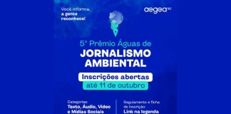 Inscrições abertas até outubro: Aegea SC promove 5º Prêmio Águas de Jornalismo Ambiental