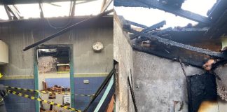 Fogo começa perto de fogão a lenha e destrói parte de casa em São João Batista