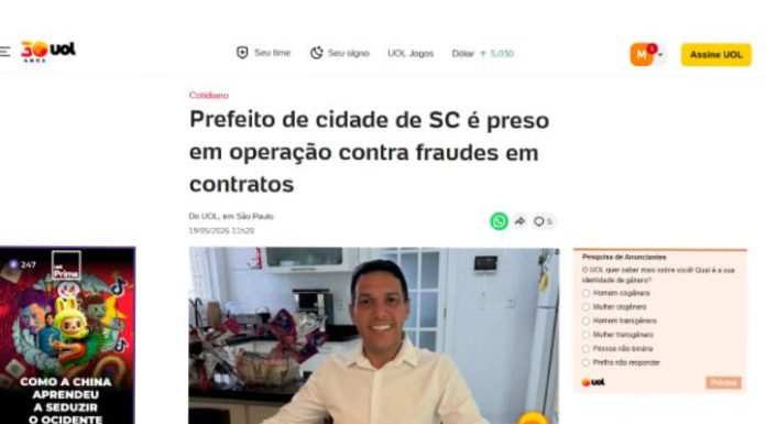 Prisão do prefeito Tiago Baltt coloca Balneário Piçarras no centro do noticiário nacional