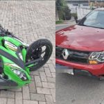 Motociclista fica ferido após caminhonete cortar sua frente na SC-414 em Piçarras
