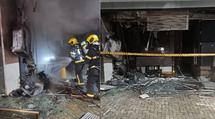 Escritório pega fogo durante a madrugada em Itapema