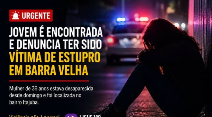 Jovem desaparecida é encontrada em Barra Velha e denuncia ter sido vítima de estupro
