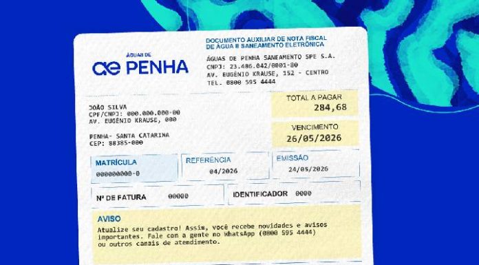 Segunda via da fatura pode ser acessada pelos canais digitais da Águas de Penha
