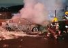 Carro pega fogo na BR-101 e interdita parcialmente a pista em Itajaí