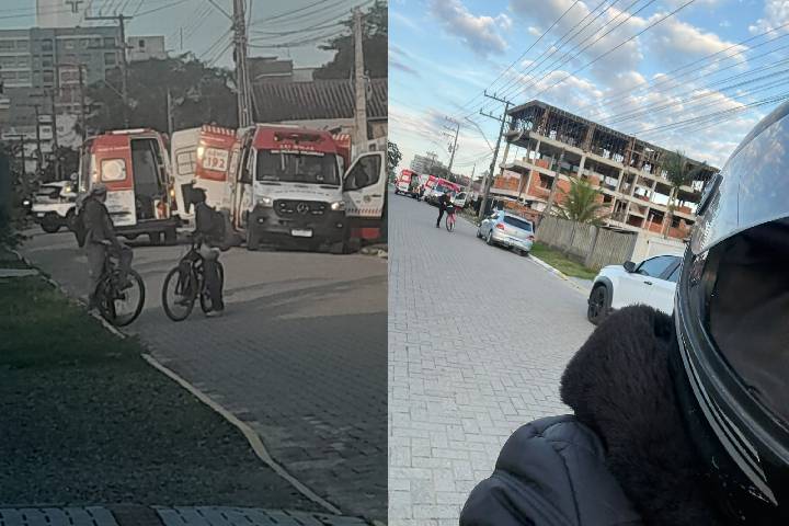 🚨 URGENTE Trabalhador cai em obra e mobiliza ambulâncias e polícia em Piçarras